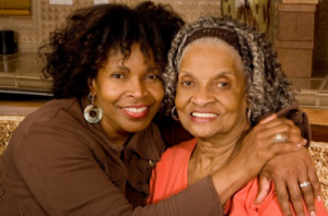 Aging mom and daughter